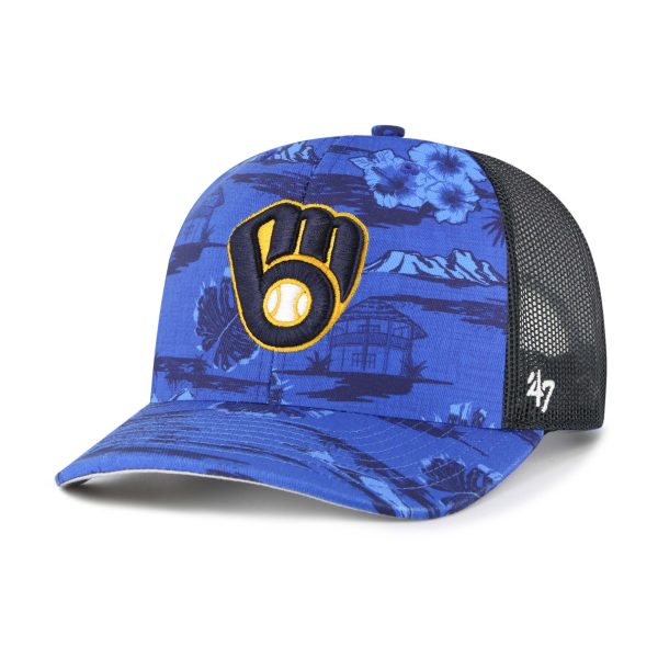 mens milwaukee brewers 47 blue fiji trucker adjustable hat | Milwaukee Brewers Hats MLB Hats & Jerseys Collection