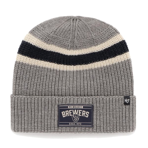 mens milwaukee brewers 47 graphite penobscot cuffed knit hat | Milwaukee Brewers Hats MLB Hats & Jerseys Collection