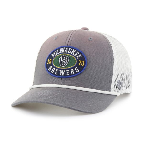 mens milwaukee brewers 47 graywhite tide sweep rope trucker adjustable hat | Milwaukee Brewers Hats MLB Hats & Jerseys Collection