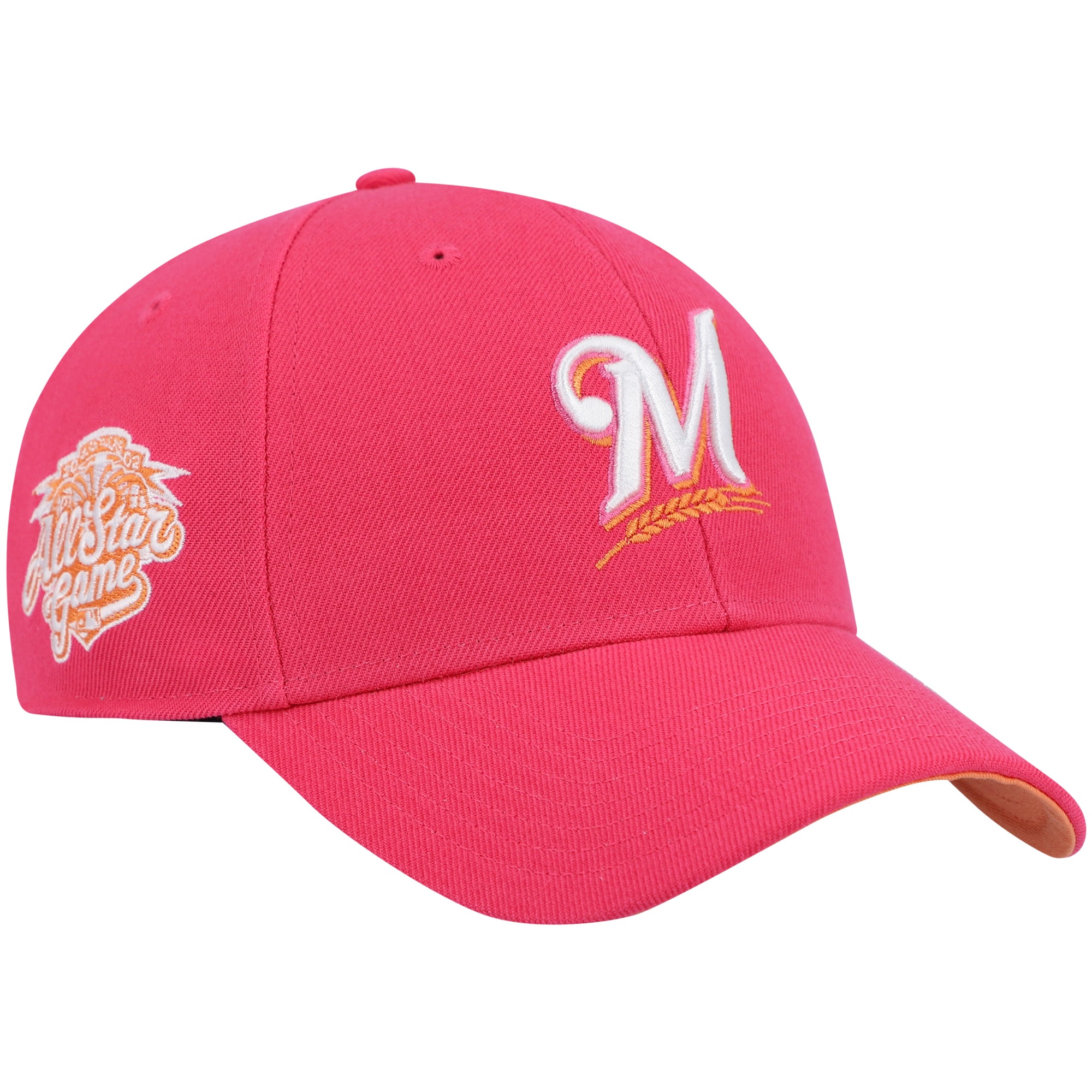 mens milwaukee brewers 47 magenta 2002 mlb all-star game mango undervisor mvp snapback hat | Milwaukee Brewers Hats MLB Hats & Jerseys Collection