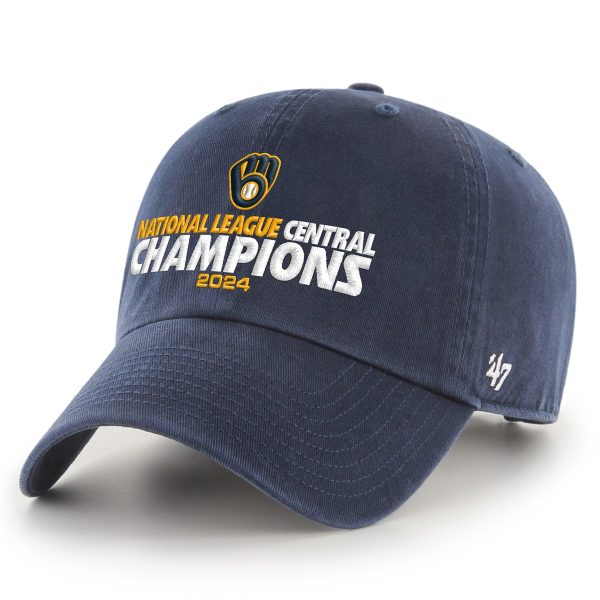 mens milwaukee brewers 47 navy 2024 nl central division champions clean up adjustable hat | Milwaukee Brewers Hats MLB Hats & Jerseys Collection