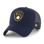 mens milwaukee brewers 47 navy ballpark offside adjustable trucker hat | Milwaukee Brewers Hats MLB Hats & Jerseys Collection