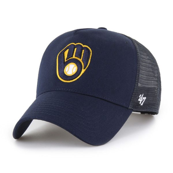 mens milwaukee brewers 47 navy ballpark offside adjustable trucker hat | Milwaukee Brewers Hats MLB Hats & Jerseys Collection