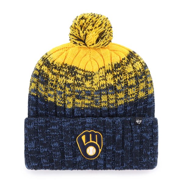 mens milwaukee brewers 47 navy cascade cuffed knit hat with pom | Milwaukee Brewers Hats MLB Hats & Jerseys Collection