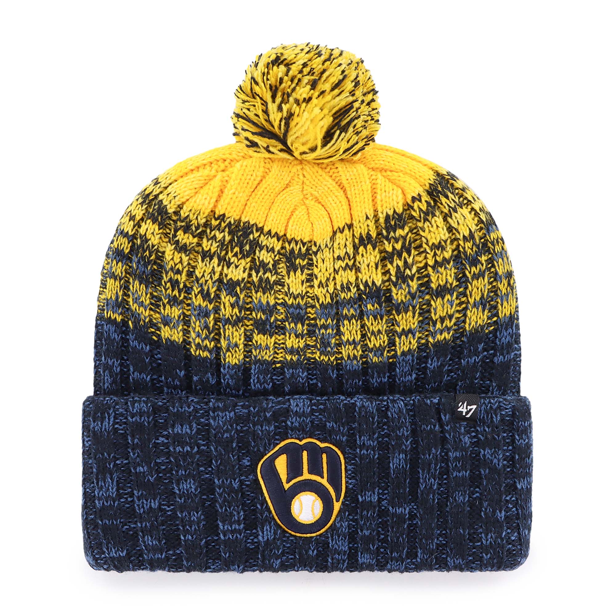mens milwaukee brewers 47 navy cascade cuffed knit hat with pom | Milwaukee Brewers Hats MLB Hats & Jerseys Collection