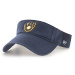mens milwaukee brewers 47 navy clean up adjustable visor | Milwaukee Brewers Hats MLB Hats & Jerseys Collection