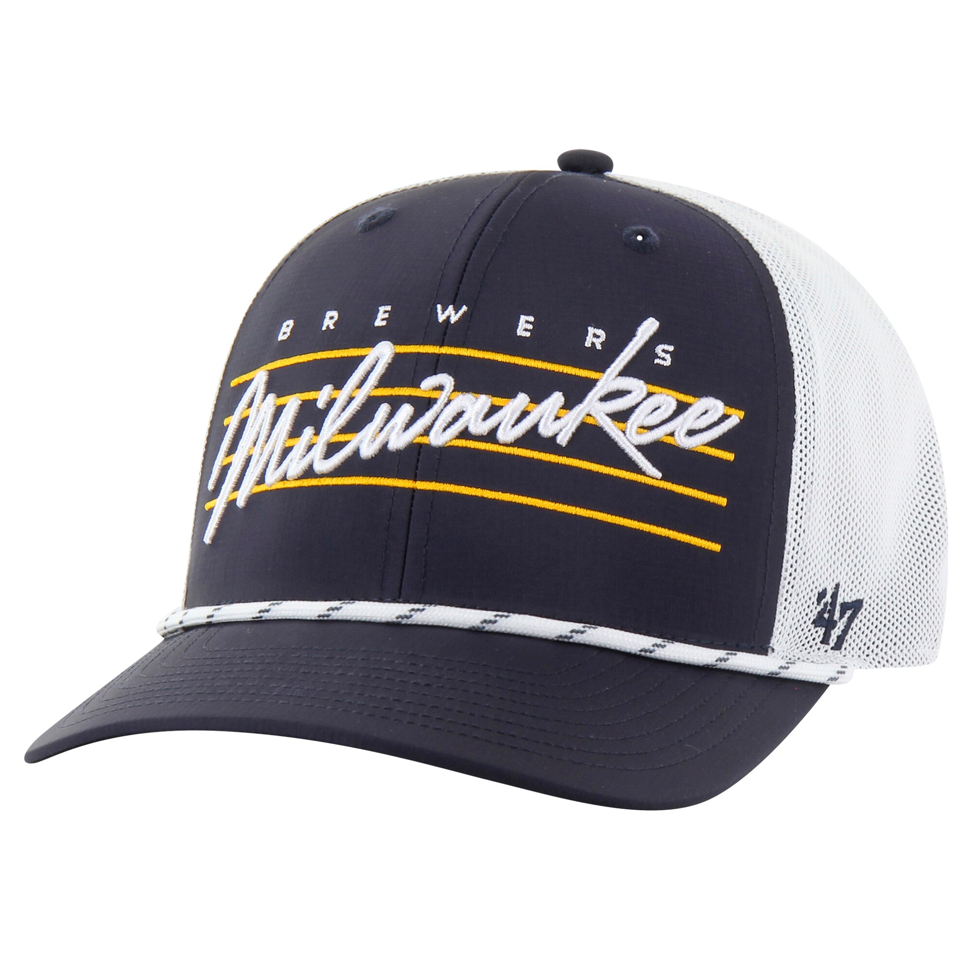 mens milwaukee brewers 47 navy downburst trucker adjustable hat | Milwaukee Brewers Hats MLB Hats & Jerseys Collection