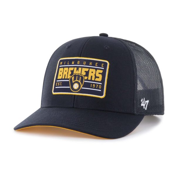 mens milwaukee brewers 47 navy hardline trucker adjustable hat | Milwaukee Brewers Hats MLB Hats & Jerseys Collection