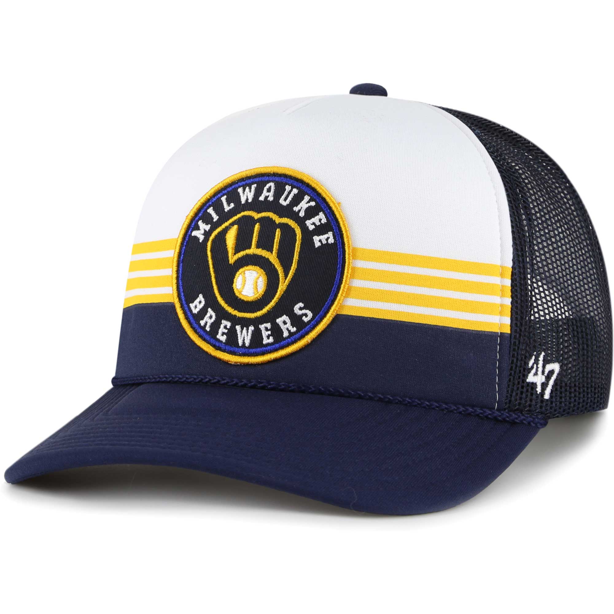 mens milwaukee brewers 47 navy lift off foam front mesh trucker adjustable hat | Milwaukee Brewers Hats MLB Hats & Jerseys Collection
