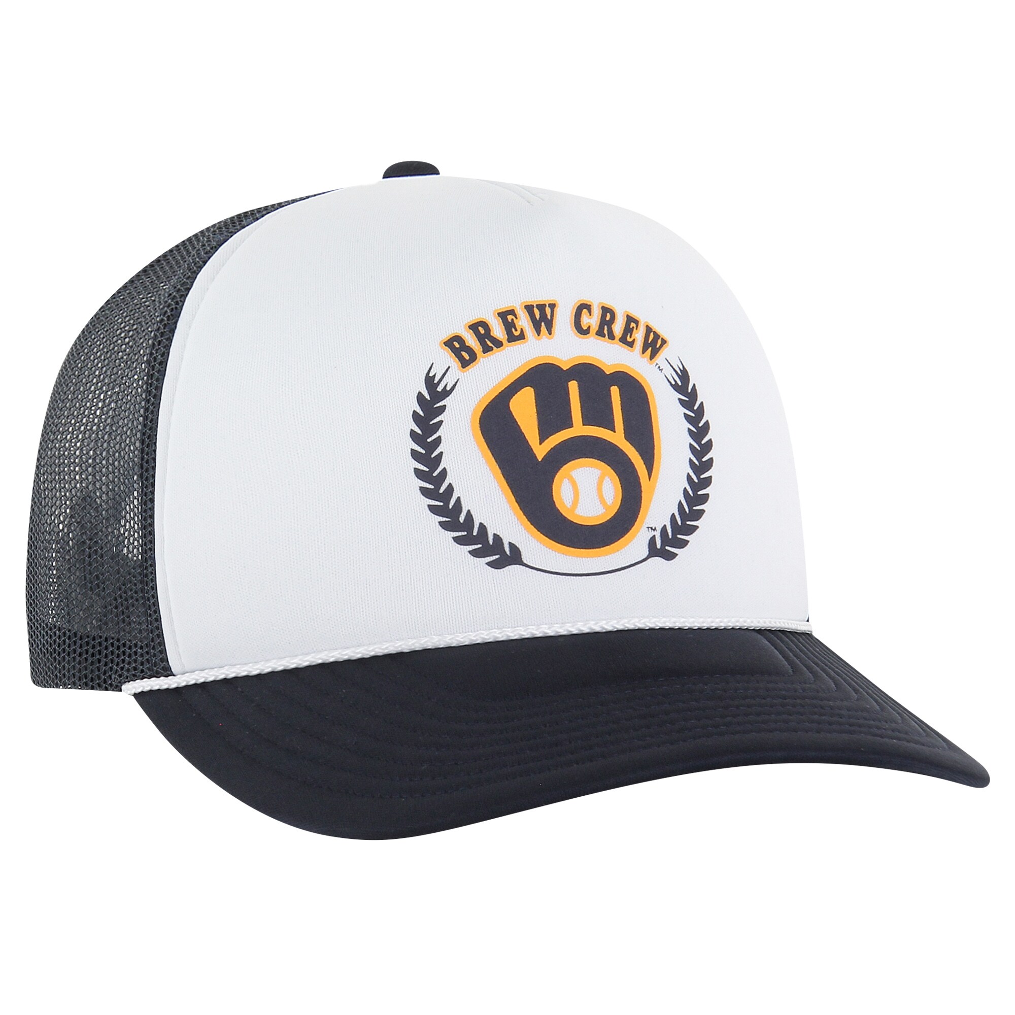 mens milwaukee brewers 47 navy retro region foam trucker adjustable hat | Milwaukee Brewers Hats MLB Hats & Jerseys Collection