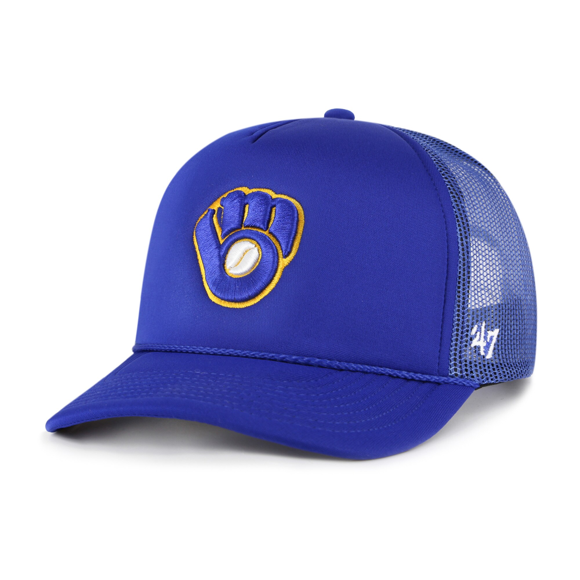 mens milwaukee brewers 47 royal foam logo trucker adjustable hat | Milwaukee Brewers Hats MLB Hats & Jerseys Collection