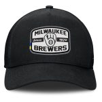 mens milwaukee brewers fanatics black team patch a-frame trucker snapback hat | Milwaukee Brewers Hats MLB Hats & Jerseys Collection