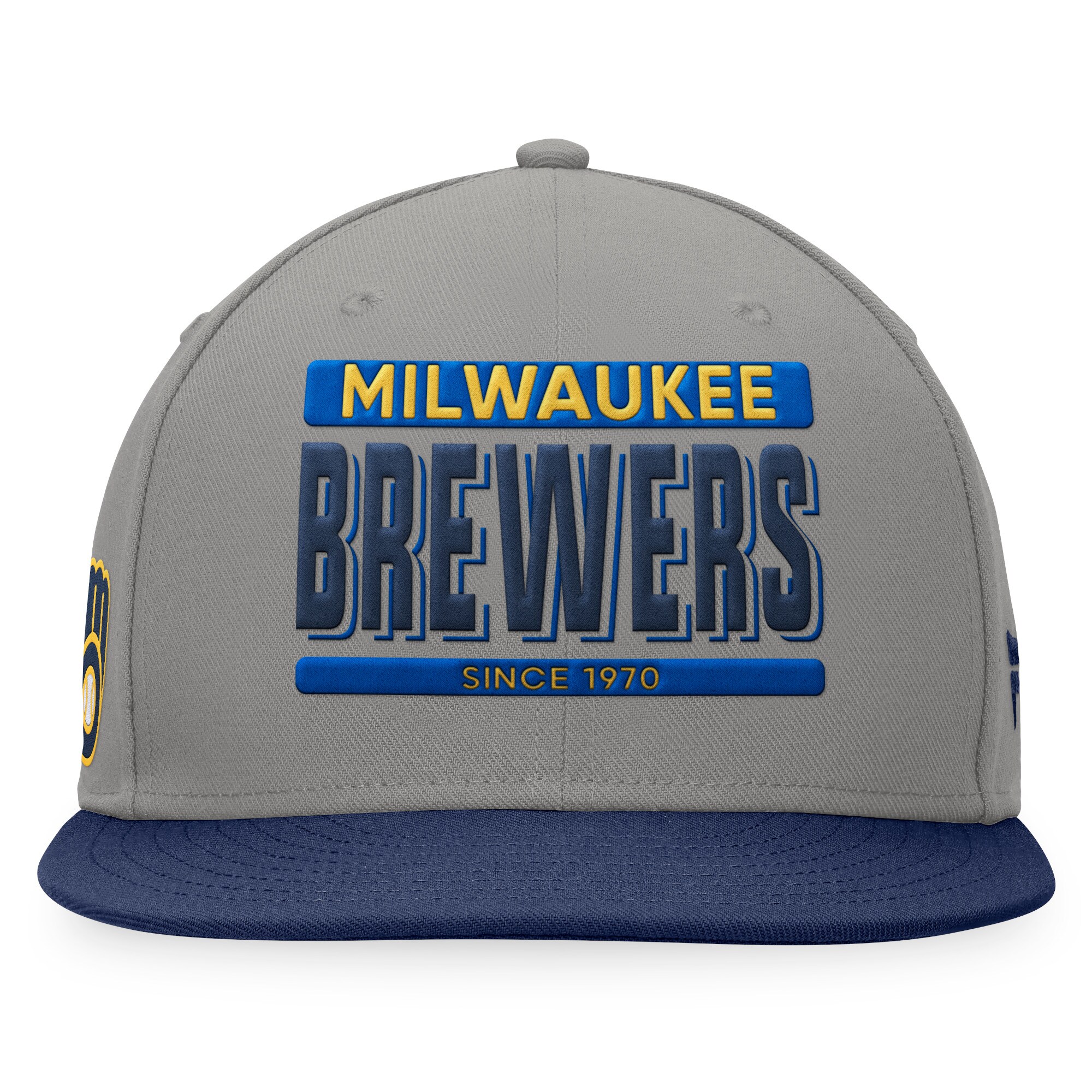 mens milwaukee brewers fanatics graynavy line drive two-tone snapback hat | Milwaukee Brewers Hats MLB Hats & Jerseys Collection