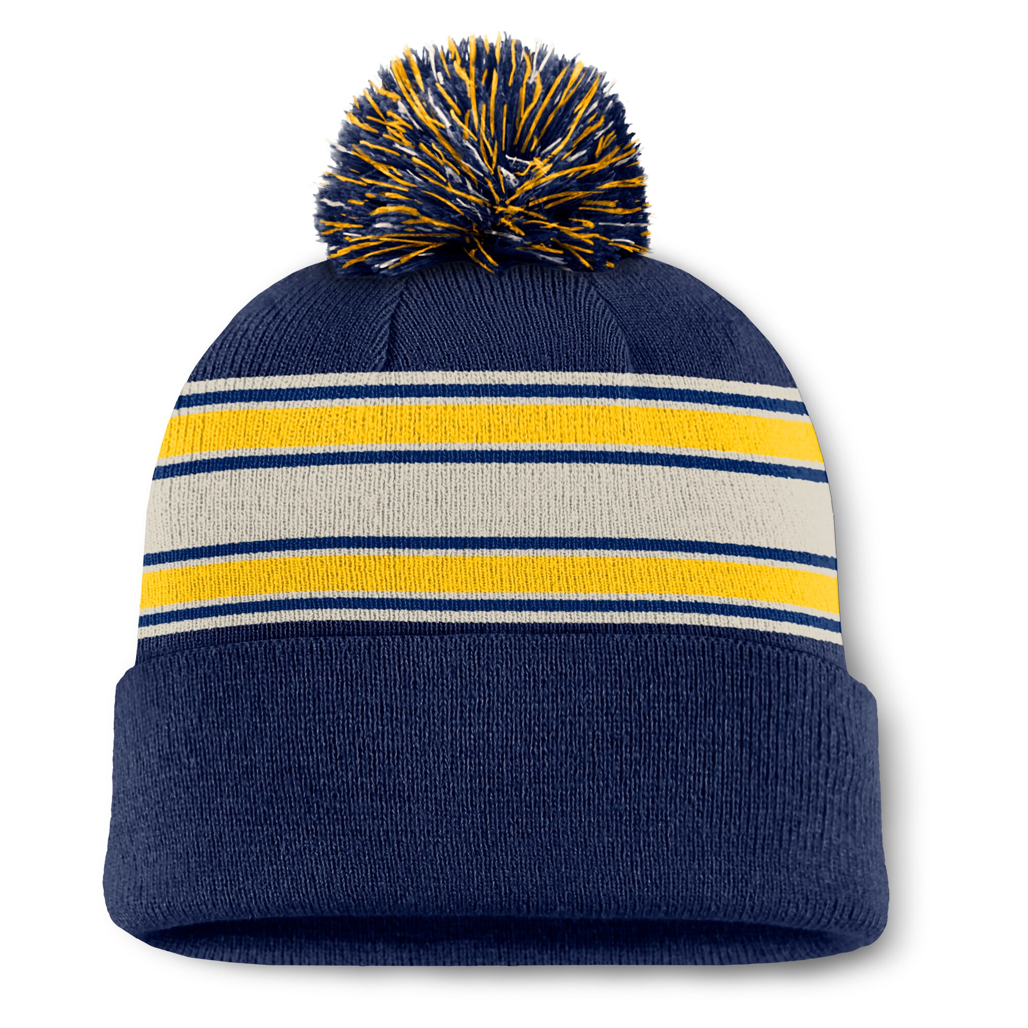 mens milwaukee brewers fanatics navy fundamental patch cuffed knit hat with pom | Milwaukee Brewers Hats MLB Hats & Jerseys Collection