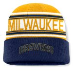 mens milwaukee brewers fanatics navy fundamental team stripe cuffed knit hat | Milwaukee Brewers Hats MLB Hats & Jerseys Collection