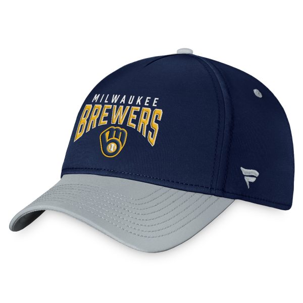 mens milwaukee brewers fanatics navygray stacked logo flex hat | Milwaukee Brewers Hats MLB Hats & Jerseys Collection