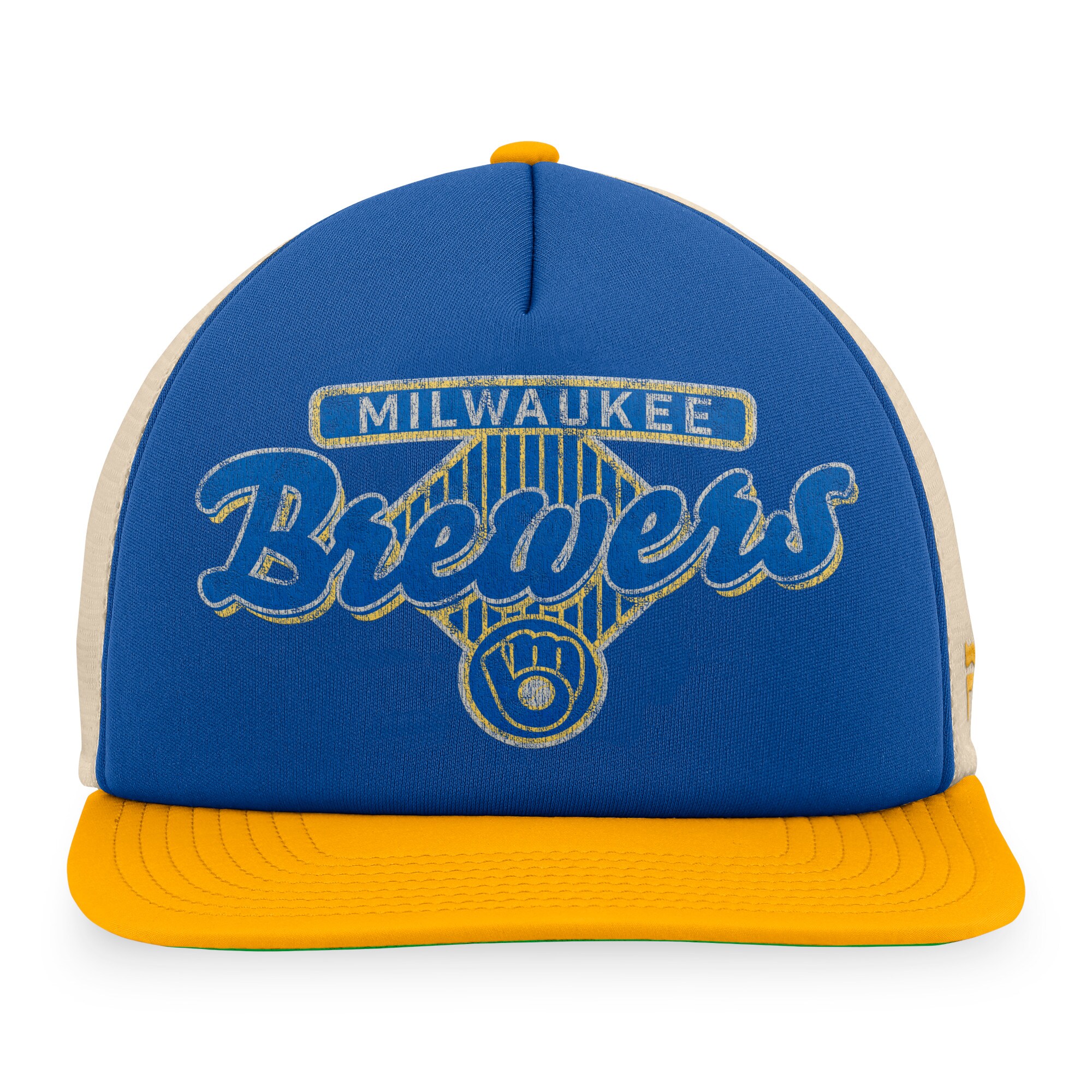 mens milwaukee brewers fanatics royalgold cooperstown collection talley foam trucker snapback hat | Milwaukee Brewers Hats MLB Hats & Jerseys Collection