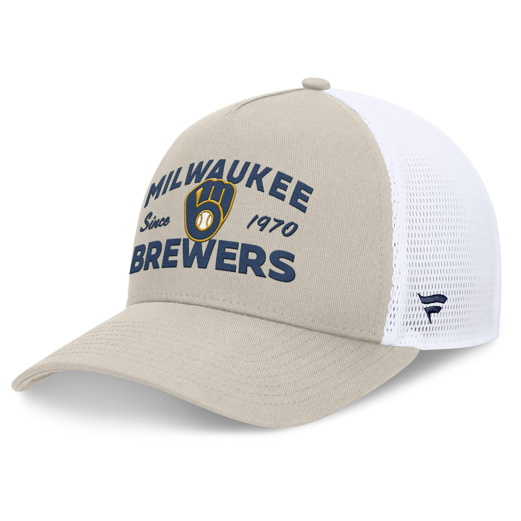 mens milwaukee brewers fanatics stone a-frame trucker adjustable hat | Milwaukee Brewers Hats MLB Hats & Jerseys Collection