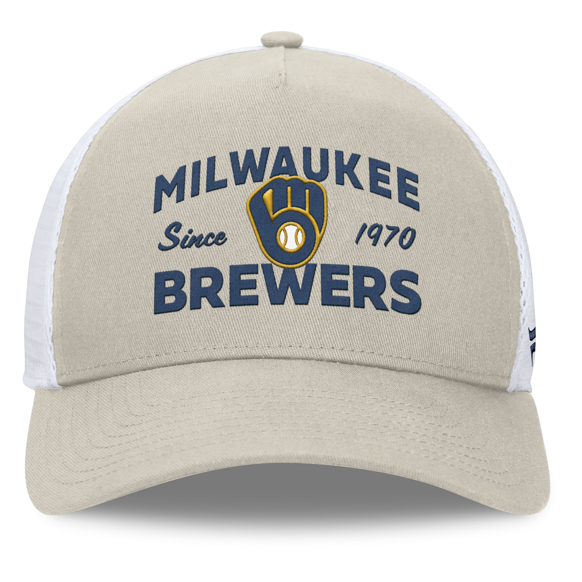 mens milwaukee brewers fanatics stone a-frame trucker adjustable hat | Milwaukee Brewers Hats MLB Hats & Jerseys Collection