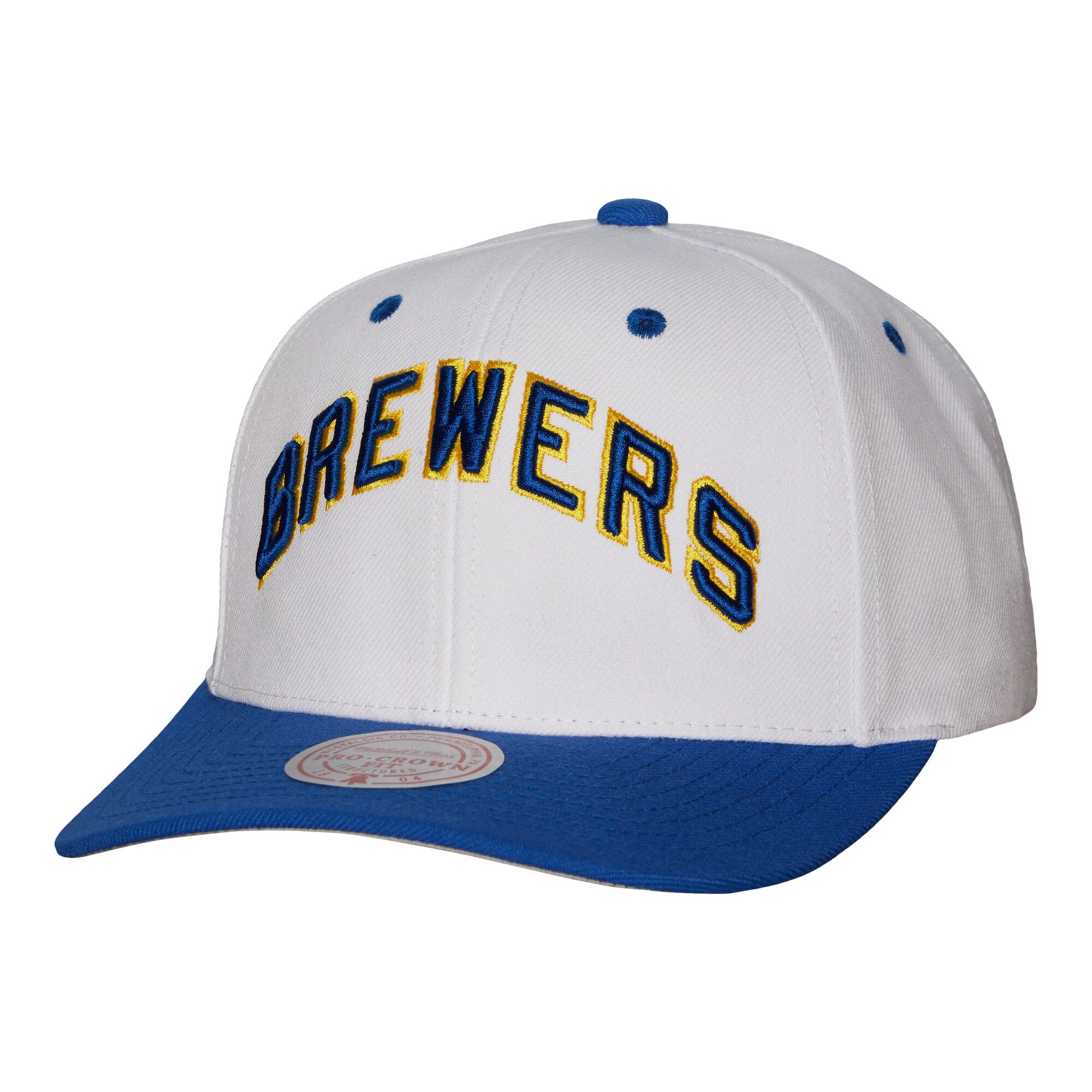 mens milwaukee brewers mitchell  ness white cooperstown collection pro crown snapback hat | Milwaukee Brewers Hats MLB Hats & Jerseys Collection