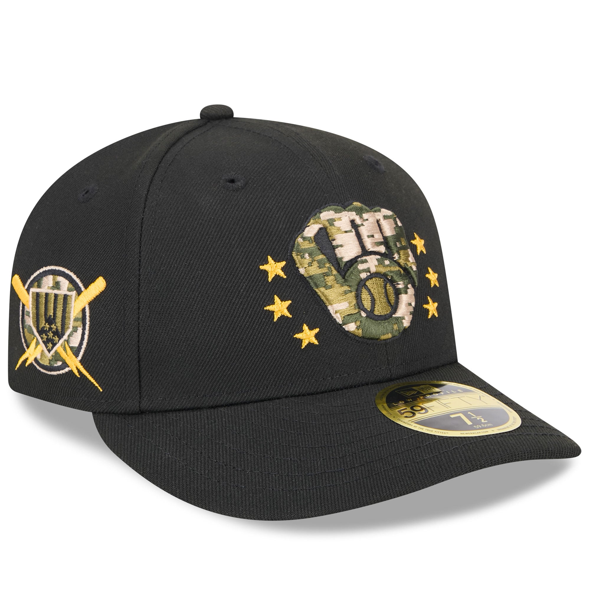 mens milwaukee brewers new era black 2024 armed forces day low profile 59fifty fitted hat | Milwaukee Brewers Hats MLB Hats & Jerseys Collection
