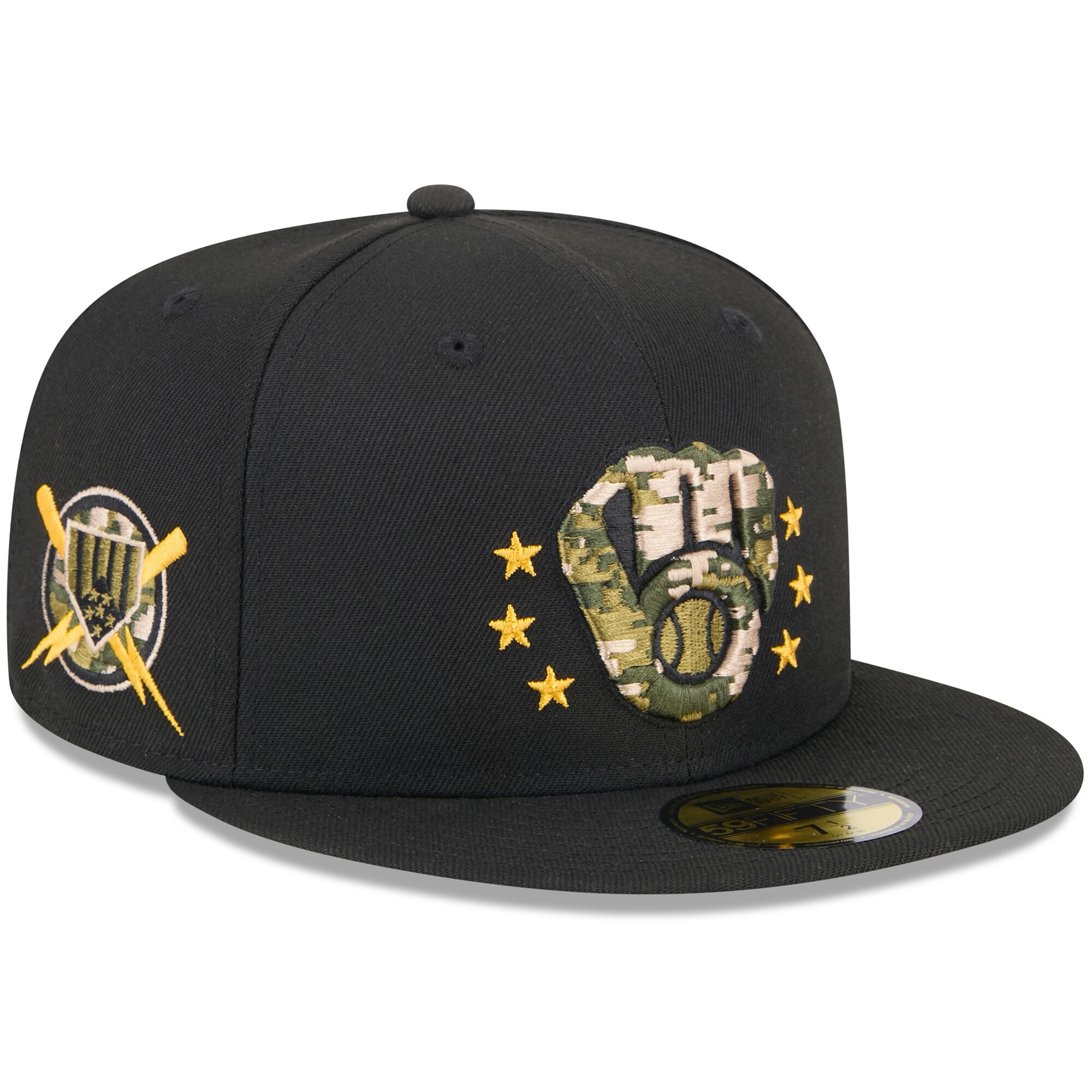 mens milwaukee brewers new era black 2024 armed forces day on-field 59fifty fitted hat | Milwaukee Brewers Hats MLB Hats & Jerseys Collection