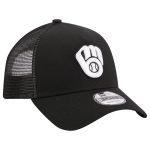 mens milwaukee brewers new era black a-frame 9forty trucker adjustable hat | Milwaukee Brewers Hats MLB Hats & Jerseys Collection