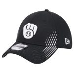 mens milwaukee brewers new era black active dash mark 39thirty flex hat | Milwaukee Brewers Hats MLB Hats & Jerseys Collection