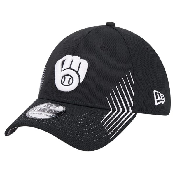 mens milwaukee brewers new era black active dash mark 39thirty flex hat | Milwaukee Brewers Hats MLB Hats & Jerseys Collection