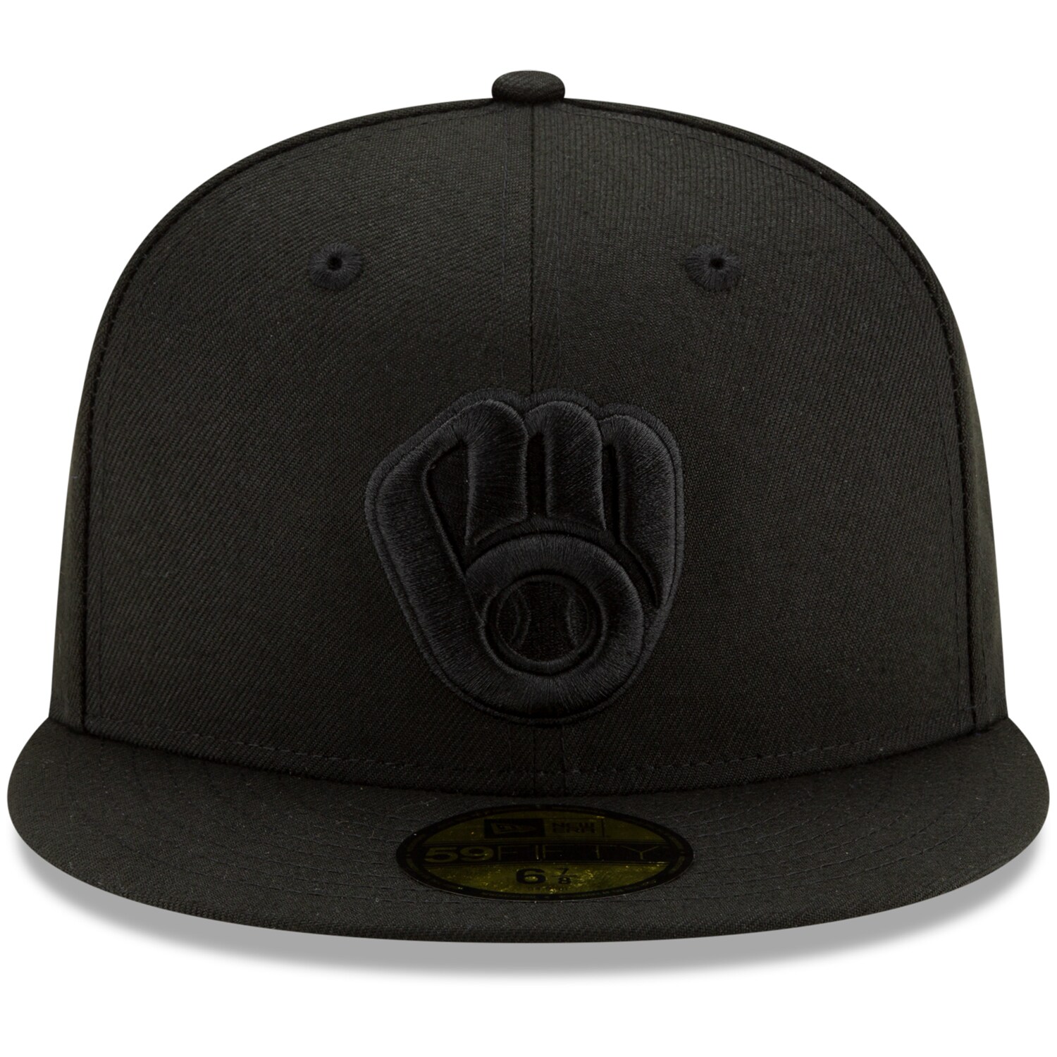mens milwaukee brewers new era black black on black 59fifty fitted hat | Milwaukee Brewers Hats MLB Hats & Jerseys Collection