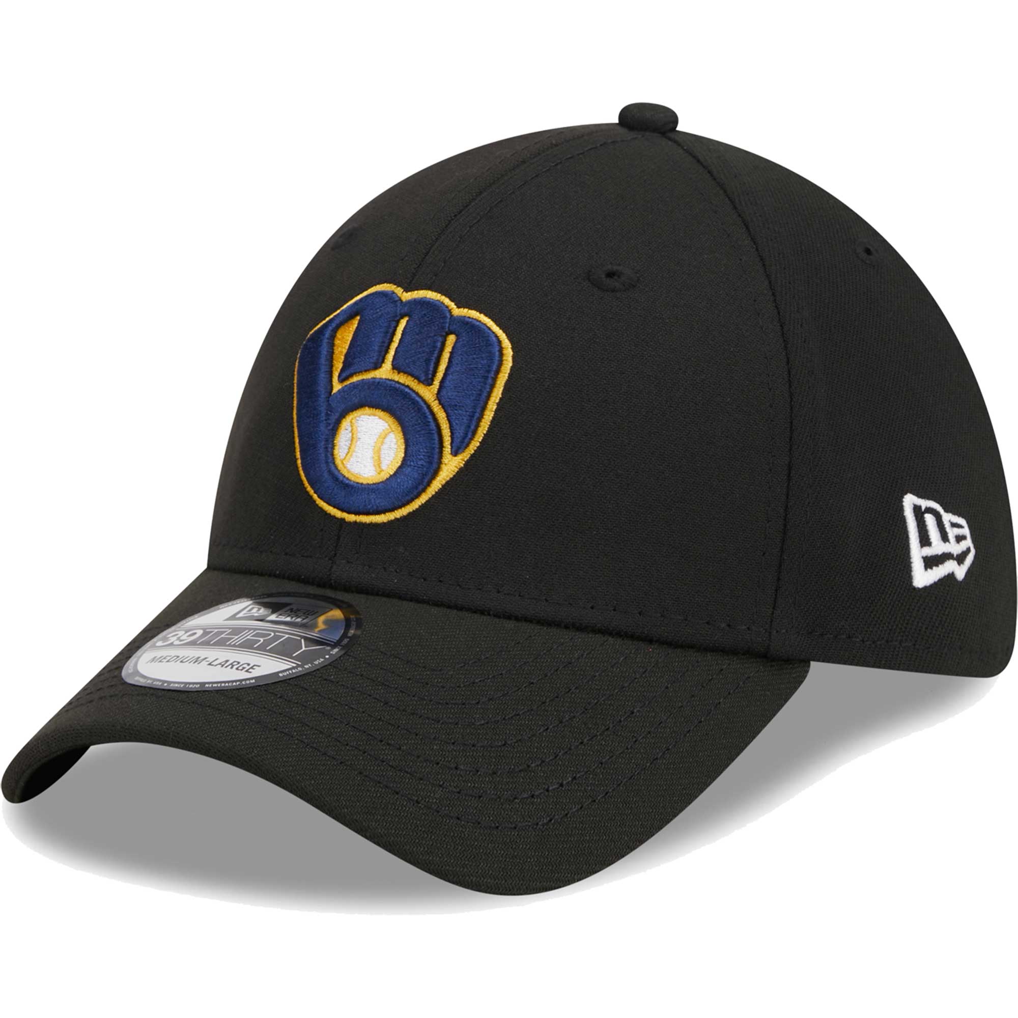 mens milwaukee brewers new era black logo 39thirty flex hat | Milwaukee Brewers Hats MLB Hats & Jerseys Collection