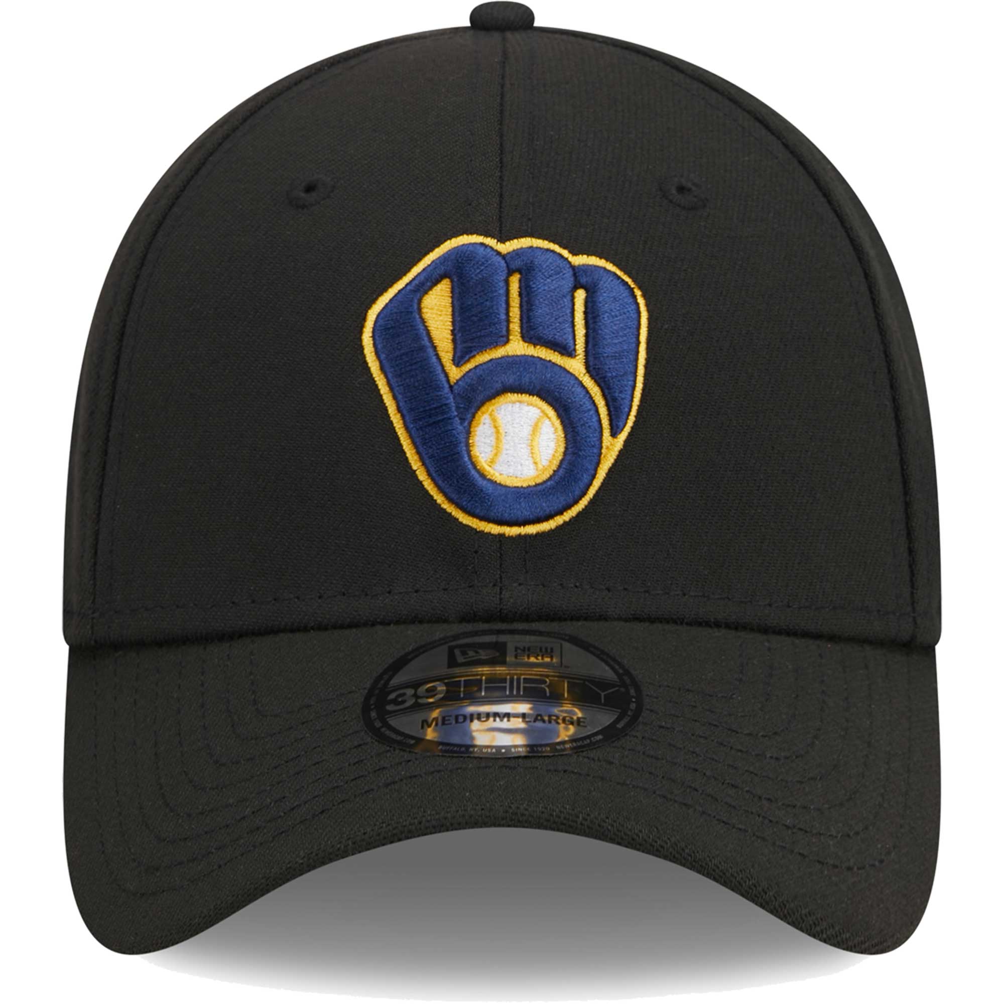 mens milwaukee brewers new era black logo 39thirty flex hat | Milwaukee Brewers Hats MLB Hats & Jerseys Collection
