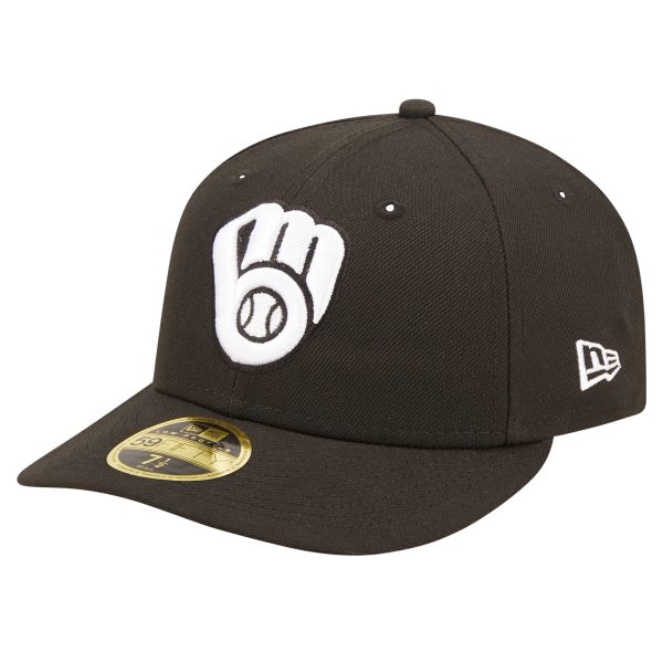 mens milwaukee brewers new era black low profile 59fifty fitted hat | Milwaukee Brewers Hats MLB Hats & Jerseys Collection