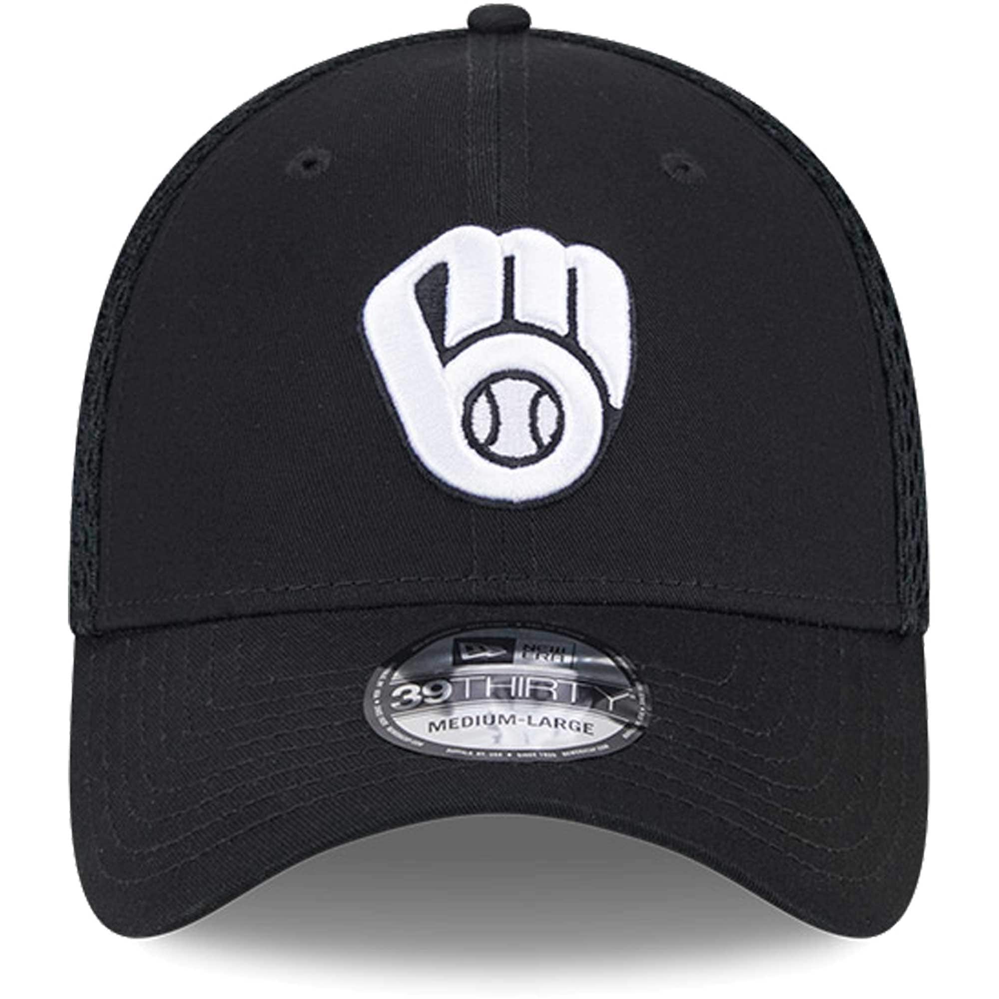 mens milwaukee brewers new era blackwhite neo 39thirty flex hat | Milwaukee Brewers Hats MLB Hats & Jerseys Collection
