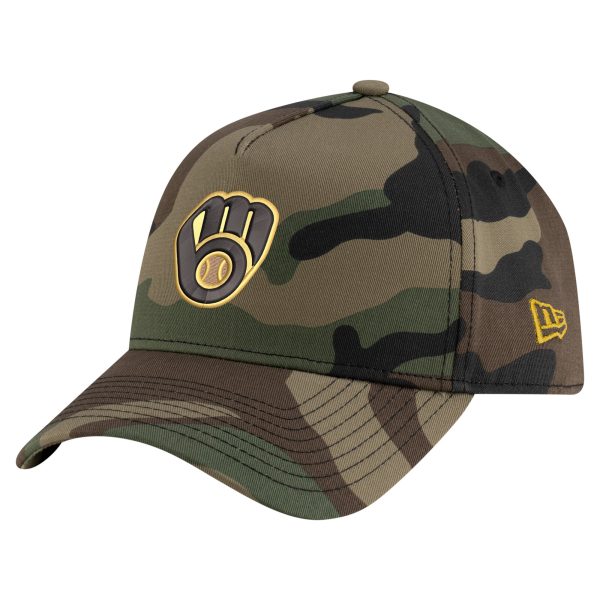 mens milwaukee brewers new era camo woodland team pop 9forty a-frame adjustable hat | Milwaukee Brewers Hats MLB Hats & Jerseys Collection