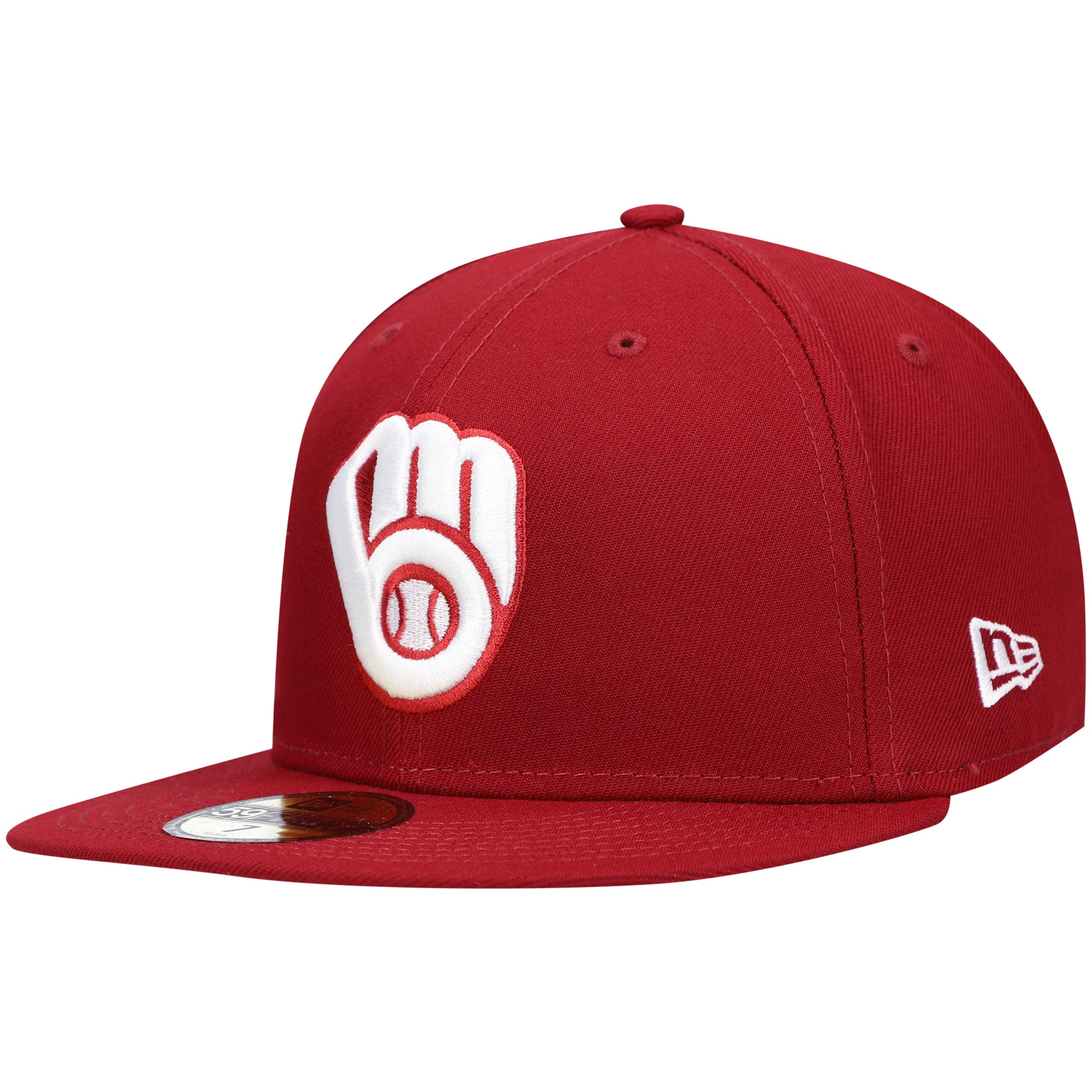mens milwaukee brewers new era cardinal white logo 59fifty fitted hat | Milwaukee Brewers Hats MLB Hats & Jerseys Collection