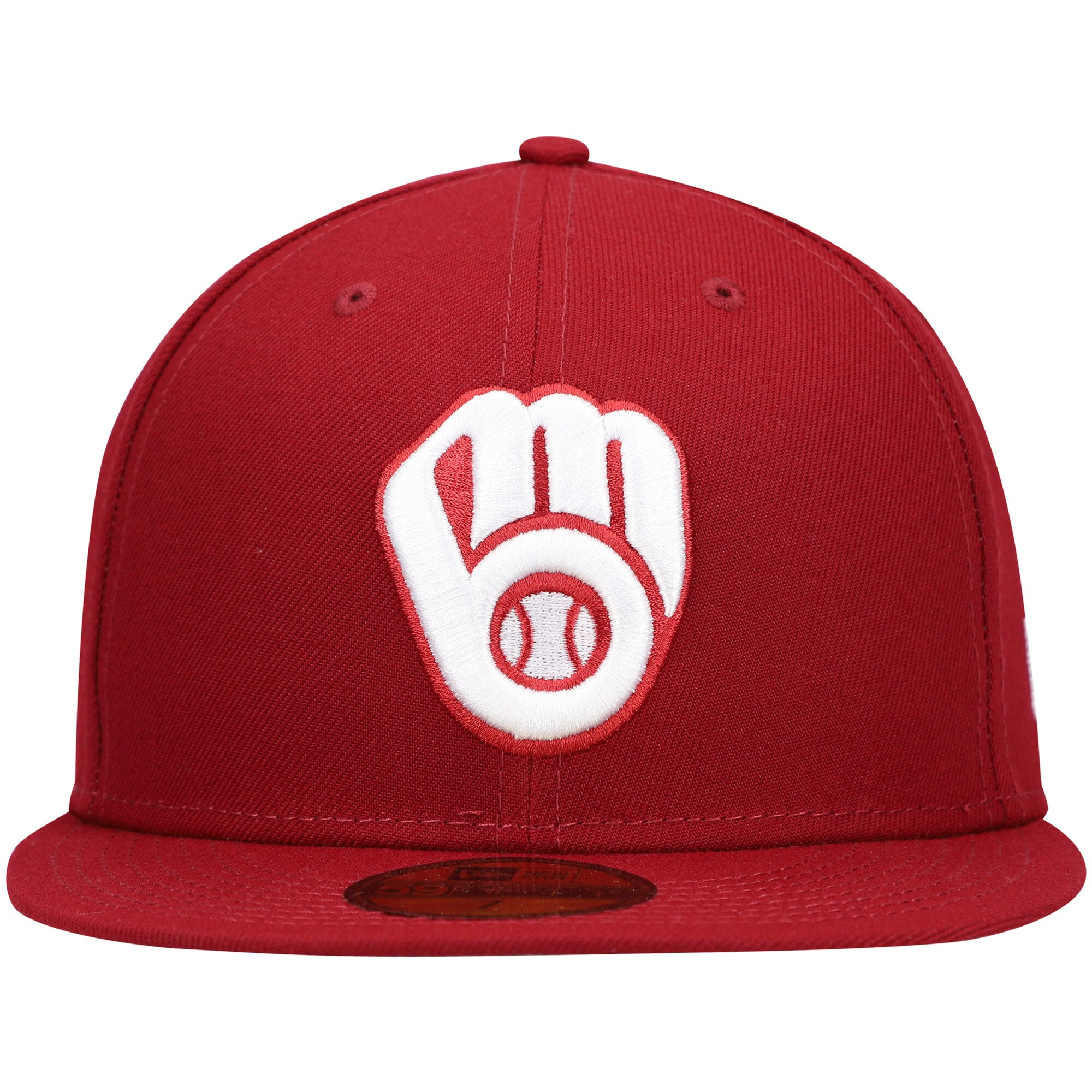 mens milwaukee brewers new era cardinal white logo 59fifty fitted hat | Milwaukee Brewers Hats MLB Hats & Jerseys Collection