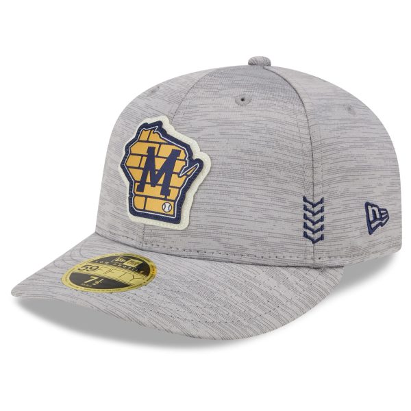 mens milwaukee brewers new era gray 2024 clubhouse low profile 59fifty fitted hat | Milwaukee Brewers Hats MLB Hats & Jerseys Collection