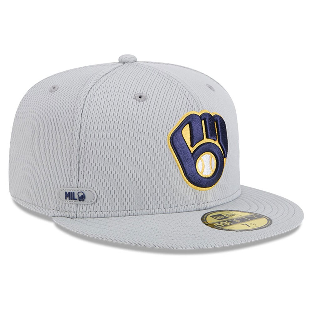 mens milwaukee brewers new era gray 2025 mlb clubhouse 59fifty fitted hat | Milwaukee Brewers Hats MLB Hats & Jerseys Collection