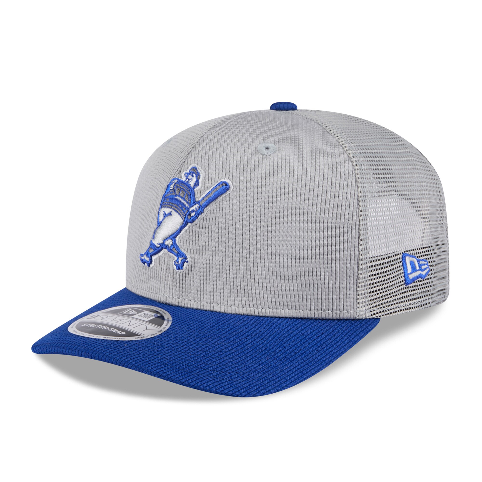mens milwaukee brewers new era grayroyal 2025 batting practice 9seventy stretch-snap trucker hat | Milwaukee Brewers Hats MLB Hats & Jerseys Collection