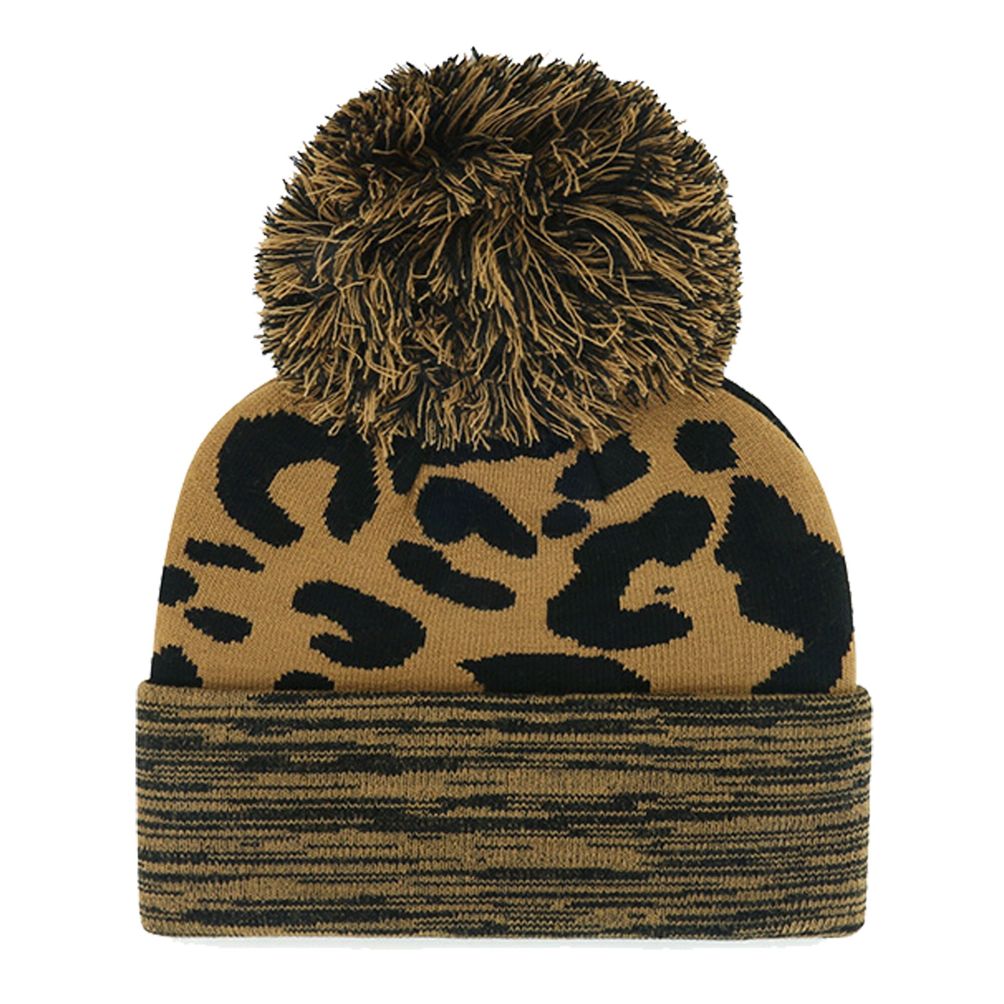 womens milwaukee brewers 47 leopard rosette cuffed knit hat with pom | Milwaukee Brewers Hats MLB Hats & Jerseys Collection