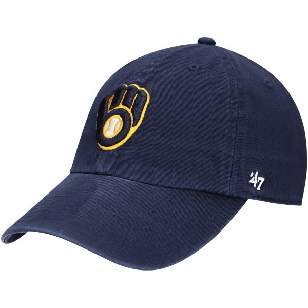 youth milwaukee brewers 47 navy team logo clean up adjustable hat | Milwaukee Brewers Hats MLB Hats & Jerseys Collection