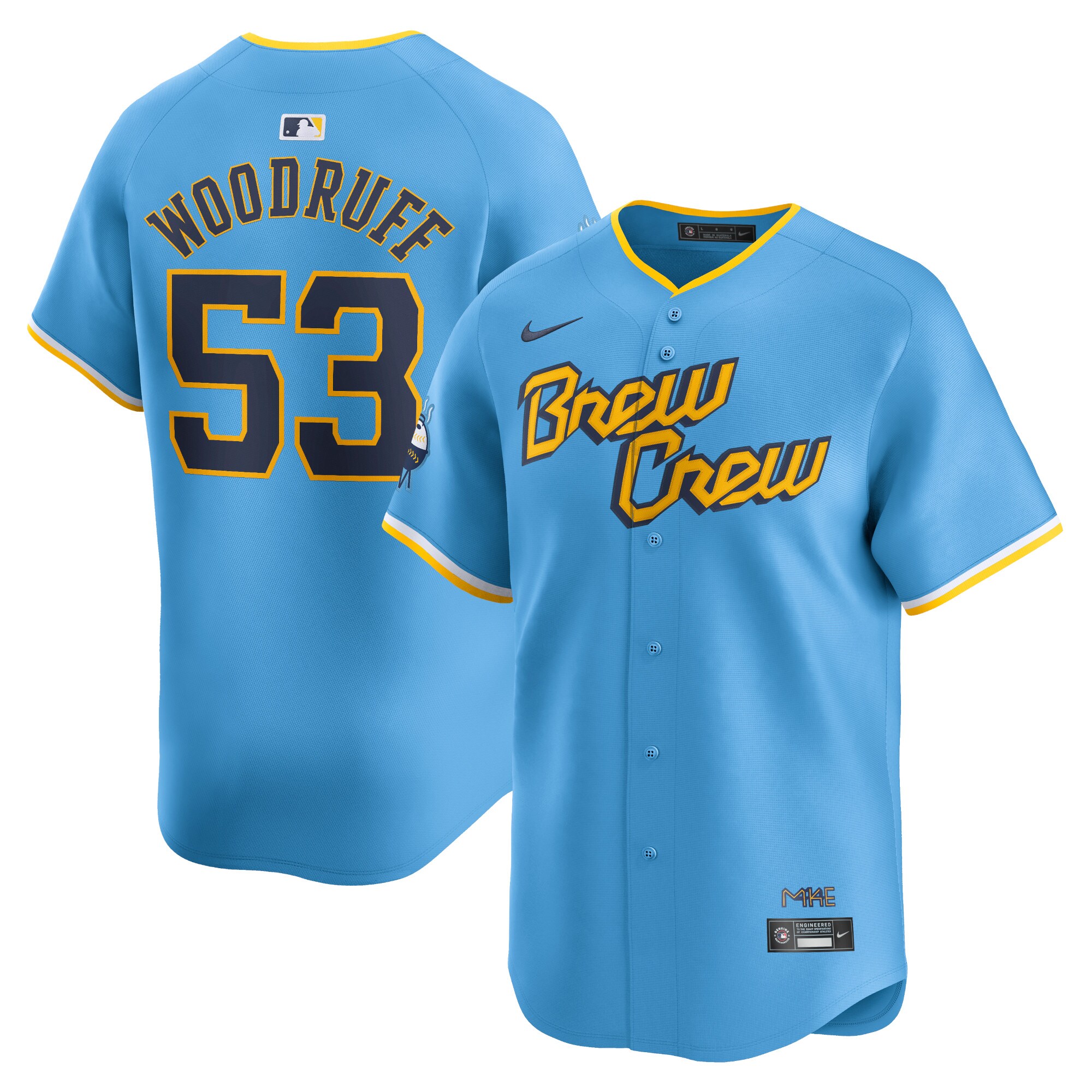mens milwaukee brewers brandon woodruff nike powder blue city connect limited player jersey | Milwaukee Brewers Hats MLB Hats & Jerseys Collection