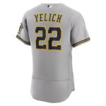 mens milwaukee brewers christian yelich nike gray road authentic player logo jersey | Milwaukee Brewers Hats MLB Hats & Jerseys Collection