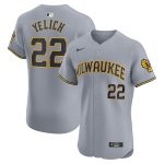 mens milwaukee brewers christian yelich nike gray road elite player jersey | Milwaukee Brewers Hats MLB Hats & Jerseys Collection