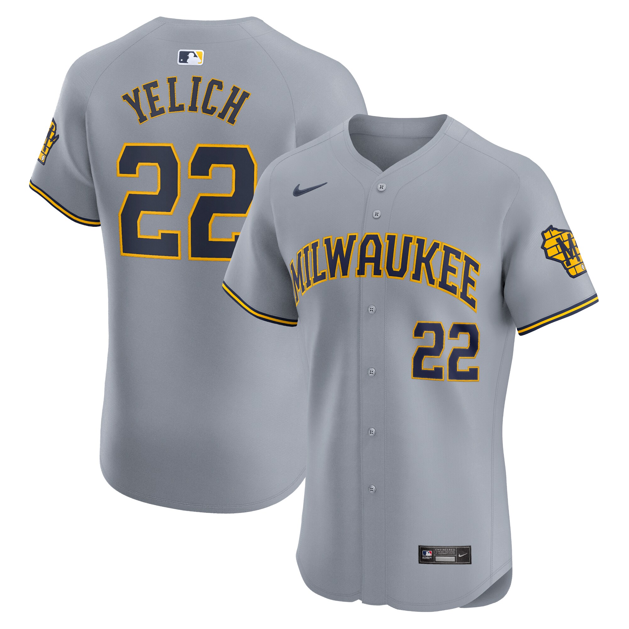 mens milwaukee brewers christian yelich nike gray road elite player jersey | Milwaukee Brewers Hats MLB Hats & Jerseys Collection