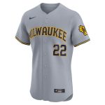 mens milwaukee brewers christian yelich nike gray road elite player jersey | Milwaukee Brewers Hats MLB Hats & Jerseys Collection