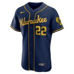 mens milwaukee brewers christian yelich nike navy 50th season alternate authentic player jersey | Milwaukee Brewers Hats MLB Hats & Jerseys Collection