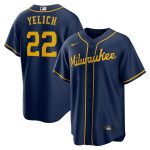 mens milwaukee brewers christian yelich nike navy alternate replica player jersey | Milwaukee Brewers Hats MLB Hats & Jerseys Collection