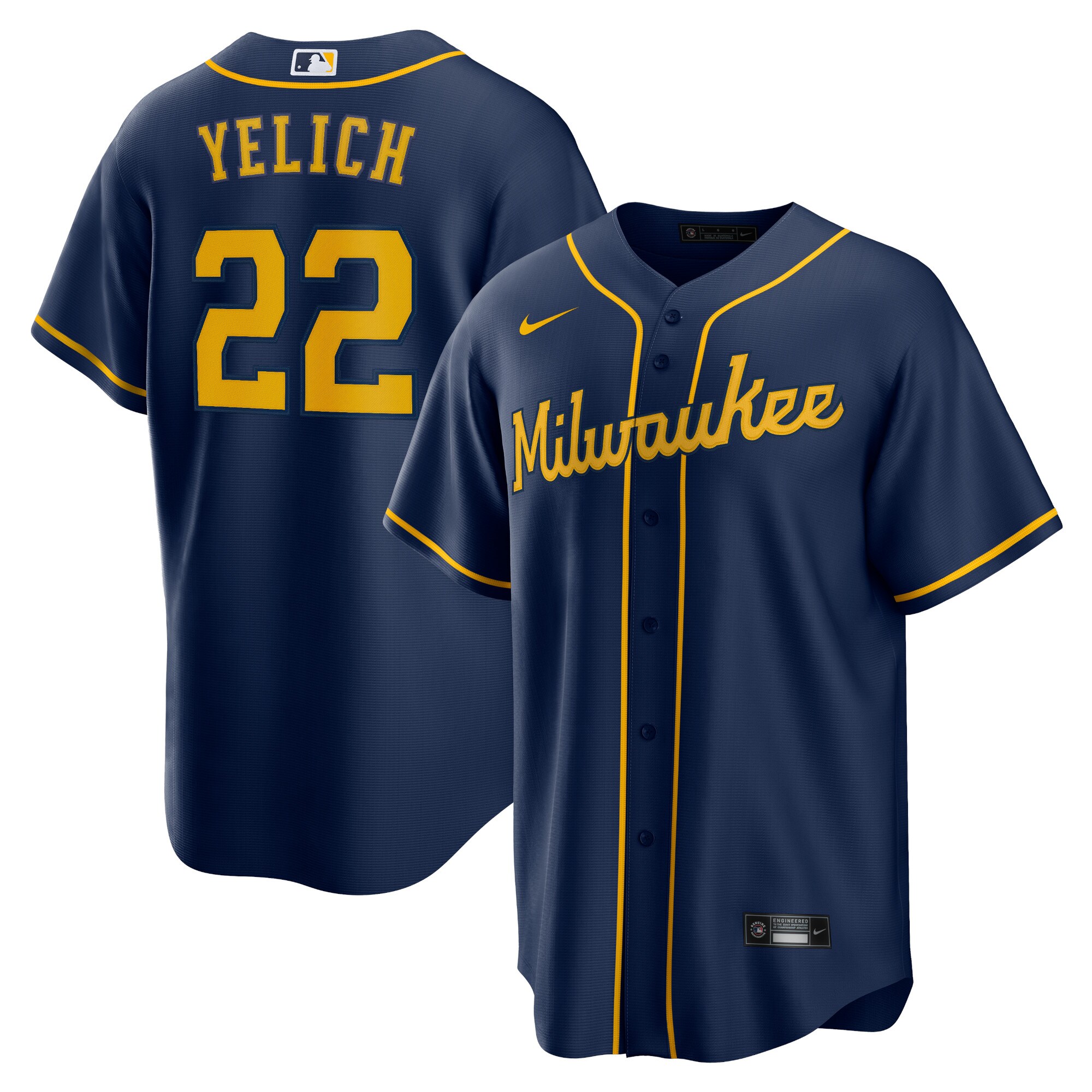 mens milwaukee brewers christian yelich nike navy alternate replica player jersey | Milwaukee Brewers Hats MLB Hats & Jerseys Collection